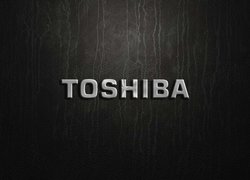 Toshiba, Logo, Napis, Grafitowe, Tło