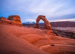 Park Narodowy Arches, Skały, Łuk skalny, Delicate Arch, Stan Utah, Stany Zjednoczone