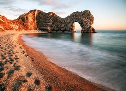 Anglia, Hrabstwo Dorset, Morze, Wybrzeże Jurajskie, Plaża, Skały, Łuk skalny, Durdle Door