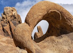 Łuk skalny, Mobius Arch, Skały, Góry, Alabama Hills, Kalifornia, Stany Zjednoczone