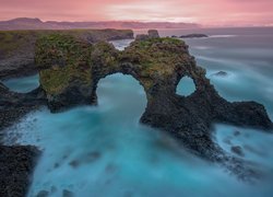Morze, Łuk, Skała, Punkt widokowy, Gatklettur, Arnarstapi, Islandia