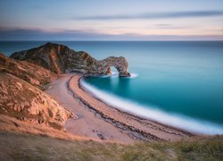 Anglia, Hrabstwo Dorset, Morze, Wybrzeże, Plaża, Skały, Durdle Door