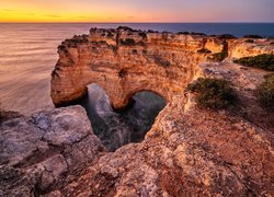 Portugalia, Algarve, Lagoa, Morze, Skały, Marinha Beach