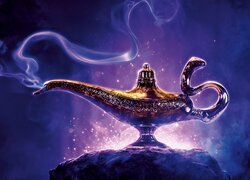 Lampa, Aladyn, Skała, Dym, Fantasy