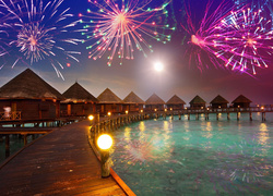 Malediwy witają Nowy Rok fajewerkami