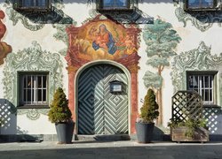 Dom, Ściana, Malarstwo ścienne, Lueftelmalerei, Bawaria, Niemcy