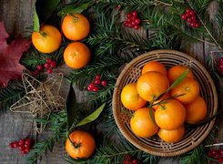 Mandarynki w dekoracji świątecznej