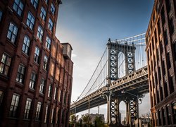 Stany Zjednoczone, Nowy Jork, Manhattan, Most Manhattan Bridge, Domy