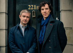 Martin Freeman i Benedict Cumberbatch odtwórcy głównych ról w serialu Sherlock