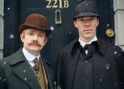 Martin Freeman i Benedict Cumberbatch w serialu Sherlock
