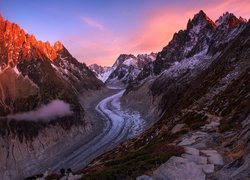 Masyw Mont Blanc i lodowiec Mer de Glace