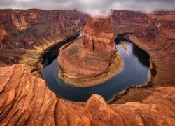 Kanion, Park Narodowy Glen Canyon, Rzeka, Kolorado River, Zakole, Horseshoe Bend, Skały, Arizona, Stany Zjednoczone