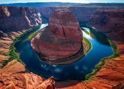 Park Narodowy Glen Canyon, Rzeka, Kolorado River, Zakole, Horseshoe Bend, Kanion, Skały, Arizona, Stany Zjednoczone