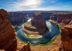 Park Narodowy Glen Canyon, Kanion, Rzeka, Kolorado River, Meander, Horseshoe Bend, Skały, Arizona, Stany Zjednoczone