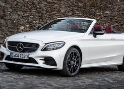 Biały, Mercedes-Benz C, AMG Line, Cabrio