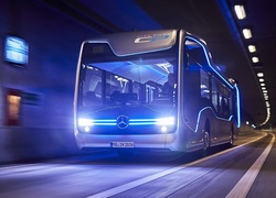 Mercedes-Benz Future Bus, 2016, Autobus, Droga, Tunel, Noc