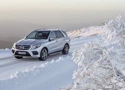 Srebrny, Mercedes-Benz GLE 500 E 4MATIC, W166, SUV, 2015, Zima