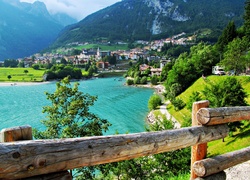 Ogrodzenie, Jezioro, Góry, Molveno, Włochy