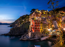 Włochy, Riomaggiore, Morze Liguryjskie, Domy