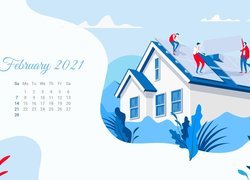 Miesiąc luty w kalendarzu na 2021 rok