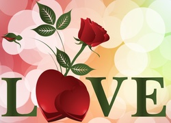 Miłosne wyznanie z różą i sercem