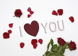 Miłosny napis z różami