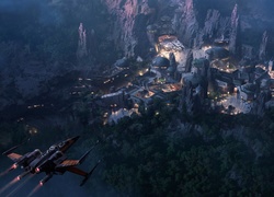 Model parku rozrywki Star Wars Land w Disneylandzie w 3D
