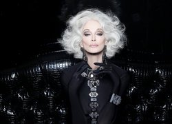 Carmen Dell Orefice, Modelka, Kobieta, Czarny, Ubiór, Siwe, Włosy