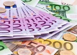 Monety na banknotach euro