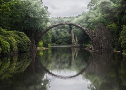Most Diabła na jeziorze Rakotz w Parku Rododendronów Kromlau