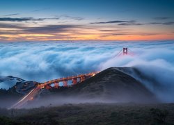 Most Golden Gate Bridge, Kalifornia, Stany Zjednoczone, Mgła