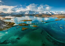 Góry, Morze, Lofoty, Chmury, Norwegia