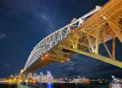 Australia, Sydney, Most, Sydney Harbour Bridge, Niebo, Gwiazdy