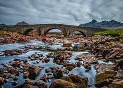 Szkocja, Rzeka, Kamienie, Most, Góry