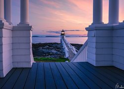 Latarnia morska, Marshall Point Light, Most, Morze, Stan Maine, Stany Zjednoczone