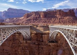 Dwa, Mosty, Historic Navajo Bridge, Kanion, Marble Canyon, Park Narodowy Wielkiego Kanionu, Arizona, Stany Zjednoczone