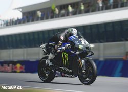 Motocykl Yamaha na plakacie do gry MotoGP 21