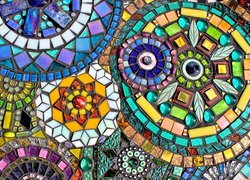 Mozaika z kolorowych szkiełek