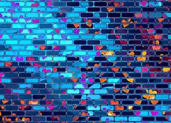 Mur z cegiełek z fragmentami serc