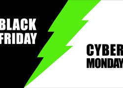 Napis Black Friday i Cyber Monday