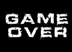 Napis game over na czarnym tle