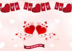 Walentynki, Serca, Napis, Love