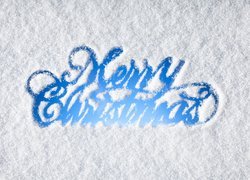 Napis Merry Christmas na śniegu