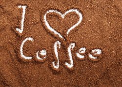 Napis miłosny na kawie