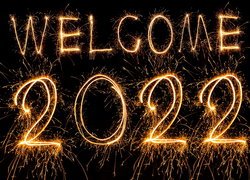 Napis Welcome 2022 na czarnym tle