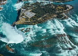 Wodospad Niagara, Horseshoe Falls, Miasto Niagara Falls, Z lotu ptaka, Kanada