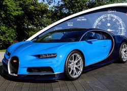 Niebieski Bugatti Chiron