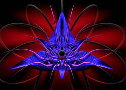 Grafika 3D, Niebieski, Kwiatek
