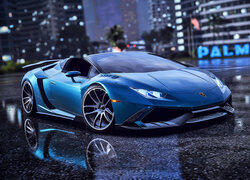 Niebieski Lamborghini Huracan z gry Need for Speed Heat