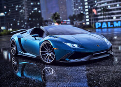 Gra, Need for Speed Heat, Lamborghini Huracan, Niebieski